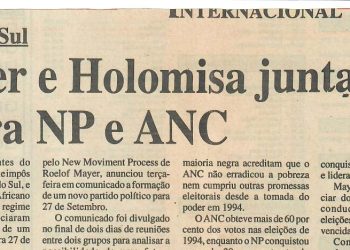 África do Sul – Mayer e Holomisa juntam-se contra NP e ANC – 10 de Julho de 1997
