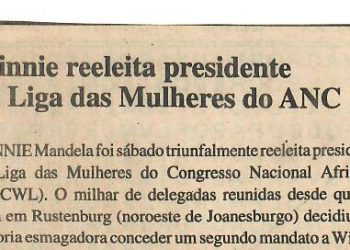 Winnie reeleita presidente da Liga das Mulheres do ANC (África do Sul) – 28 de Abril de 1997