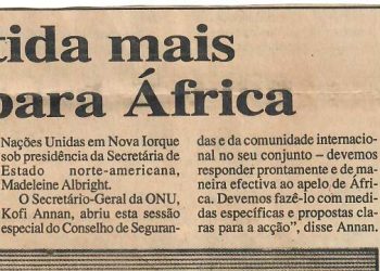 Prometida mais ajuda para África – 27 de Setembro de 1997