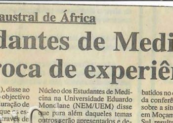 Da região austral de África – Estudantes de Medicina em troca de experiências – 27 de Agosto de 1997