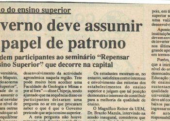 Na expansão do ensino superior – O Governo deve assumir o seu papel de patrono – 17 de Julho de 1997