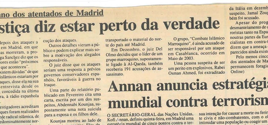 Annan anuncia estratégia mundial contra terrorismo – 12 de Março de 2005