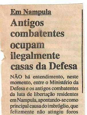 Em Nampula – Antigos combatentes ocupam ilegalmente casas da Defesa – 05 de Julho de 1997