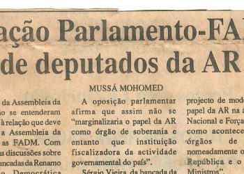 Relação Parlamento-FADM divide deputados da AR – 08 de Julho de 1997
