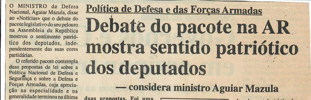 Política de Defesa e das Forças Armadas – Debate do pacote mostra sentido patriótico dos deputados – 10 de Julho de 1997