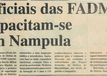 Oficiais das FADM capacitam-se em Nampula – 26 de Setembro de 1997