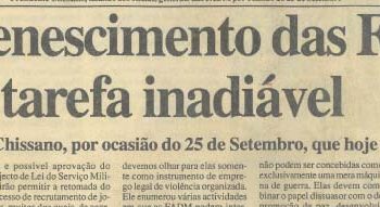 Rejuvenescimento das FADM é uma tarefa inadiável – 25 de Setembro de 1997