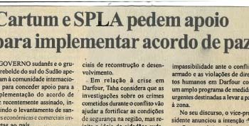 Cartum e SPLA pedem apoio para implementar acordo de paz – 10 de Fevereiro de 2005