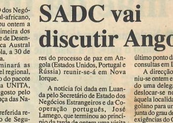 SADC vai discutir Angola – 13 de Setembro de 1997