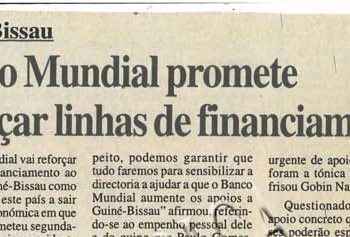 Guiné-Bissau: Banco Mundial promete reforçar linhas de financiamento – 26 de Janeiro de 2005