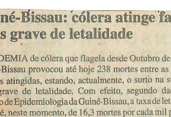 Guiné-Bissau: cólera atinge fase mais grave de letalidade – 12 de Julho de 1997