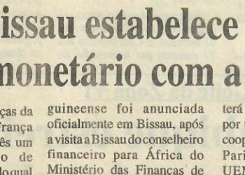 Guiné-Bissau estabelece acordo monetário com a França – 09 de Abril de 1997