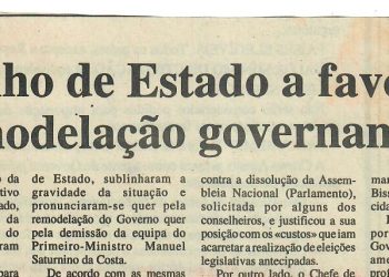 Guiné-Bissau – Conselho de Estado a favor da remodelação governamental – 26 de Maio de 1997
