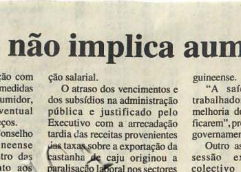 Guiné-Bissau – Troca da moeda não implica aumento de preços – 06 de Maio de 1997