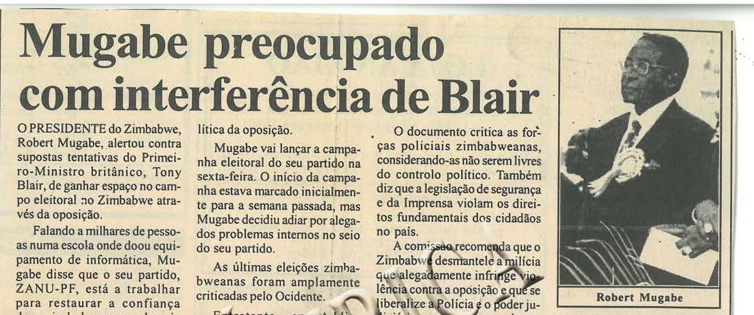 Mugabe preocupado com interferência de Blair – 09 de Fevereiro de 2005