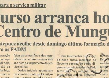 Preparação para o serviço militar – IX curso arranca hoje no Centro de Munguine –  11 de Fevereiro de 2005