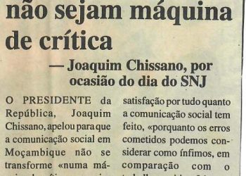Que os jornalistas não sejam máquina de crítica – 14 de Abril de 1997