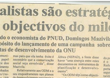 Jornalistas são estratégicos para objectivos do milénio – 28 de Maio de 2005