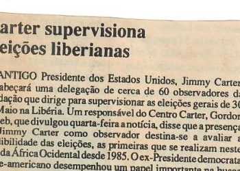 Carter supervisiona eleições liberianas – 26 de Abril de 1997