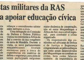 Especialistas militares da RAS dispostos a apoiar educação cívica – 15 de Setembro de 1997
