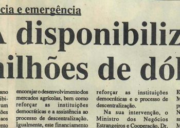 Para assistência e emergência – EUA disponibilizam 40 milhões de dólares – 30 de Abril de 1997