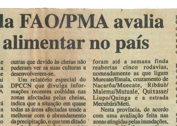 Missão da FAO/PMA avalia situação alimentar no país – 15 de Abril de 1997