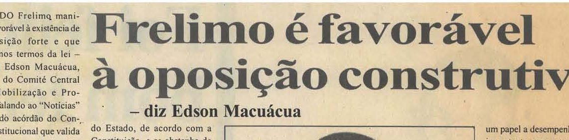 Frelimo é favorável à oposição construtiva – 24 de Janeiro de 2005
