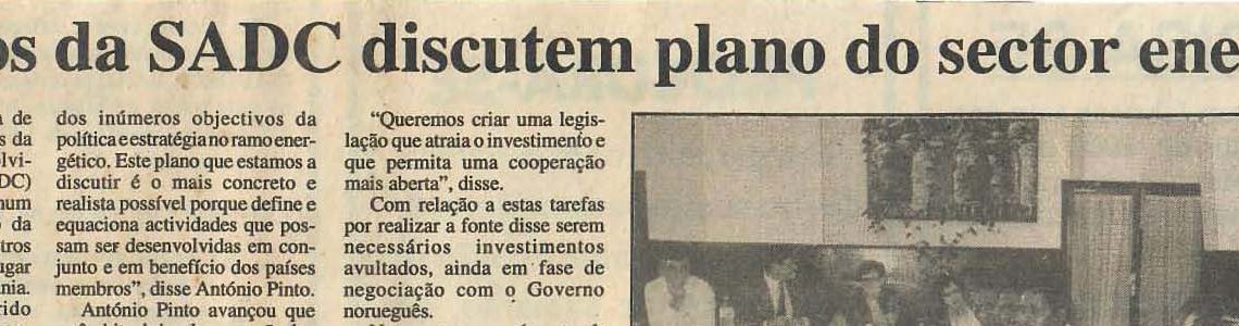 Técnicos da SADC discutem plano do sector energético – 17 de Abril de 1997