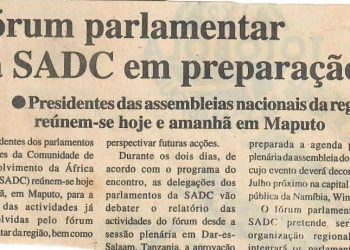 Fórum parlamentar da SADC em preparação – 04 de Abril de 1997