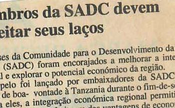 Membros da SADC devem estreitar seus laços – 29 de Abril de 1997