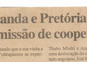 Luanda e Pretória ciram comissão de cooperação bilateral – 21 de Novembro de 2000