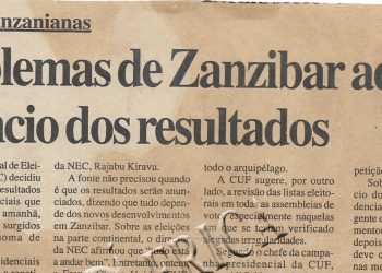 Eleições tanzanianas – Problemas de Zanzibar adiam anúncio dos resultados – 01 de Novembro de 2000
