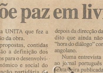 UNITA propõe paz em livro – 31 de Outubro de 2000