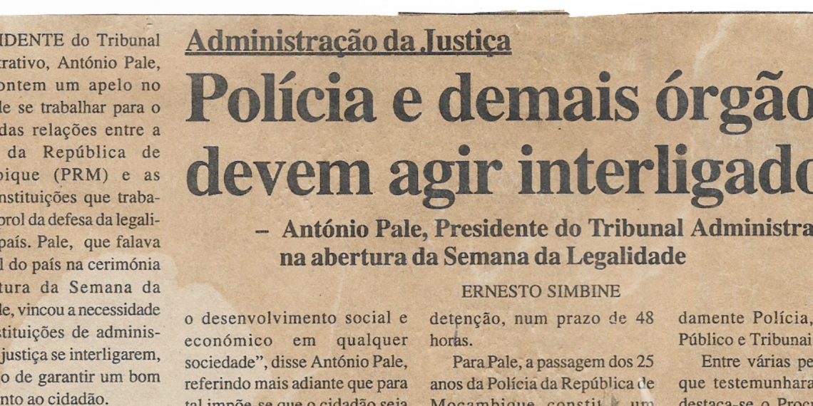 Administração da Justiça – Polícia e demais órgãos devem agir interligados – 01 de Novembro de 2000