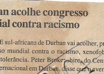 Durban acolhe congresso mundial contra racismo – 28 de Outubro de 2000