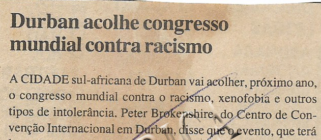 Durban acolhe congresso mundial contra racismo – 28 de Outubro de 2000