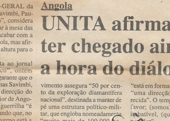 Angola – UNITA afirma não ter chegado ainda a hora do diálogo – 28 de Outubro de 2000