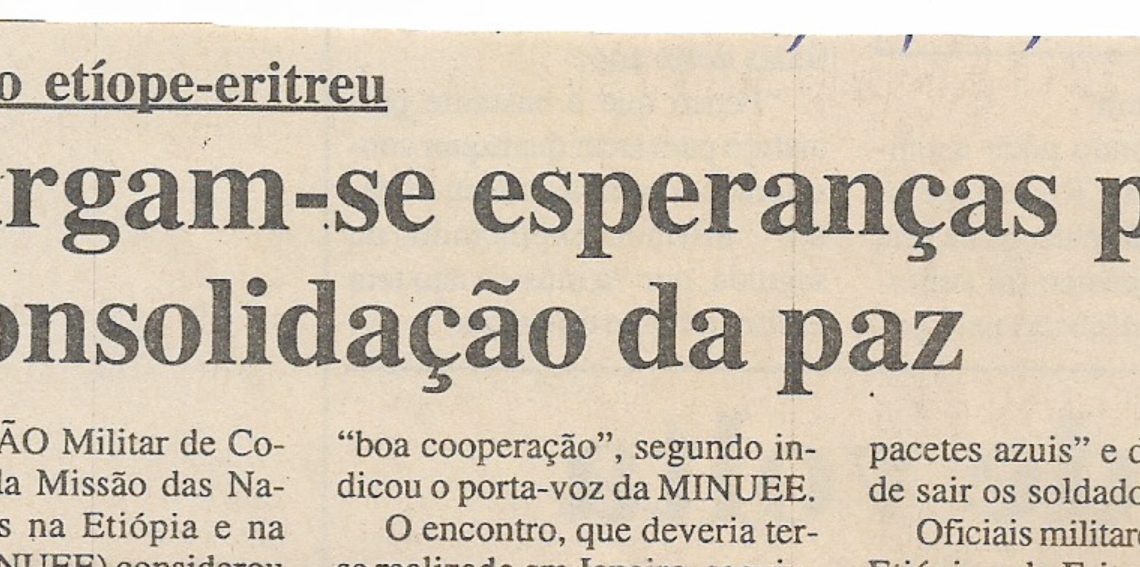 Conflito etíope-eritreu – Alargam-se esperanças para a consolidação da paz – 07 de Fevereiro de 2001