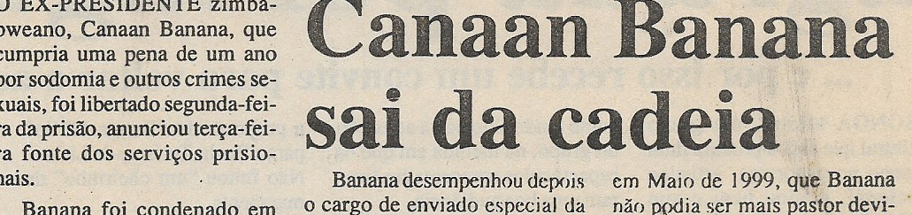 Canaan Banana sai da cadeia (Zimbabwe) – 01 de Fevereiro de 2001