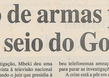 África do Sul – Negócio de armas provoca crise no seio do Governo – 02 de Fevereiro de 2001
