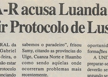 UNITA-R acusa Luanda de não cumprir Protocolo de Lusaka – 03 de Março de 2001