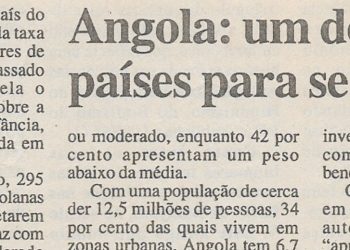 Angola: um dos piores países para se nascer – 05 de Março de 2001