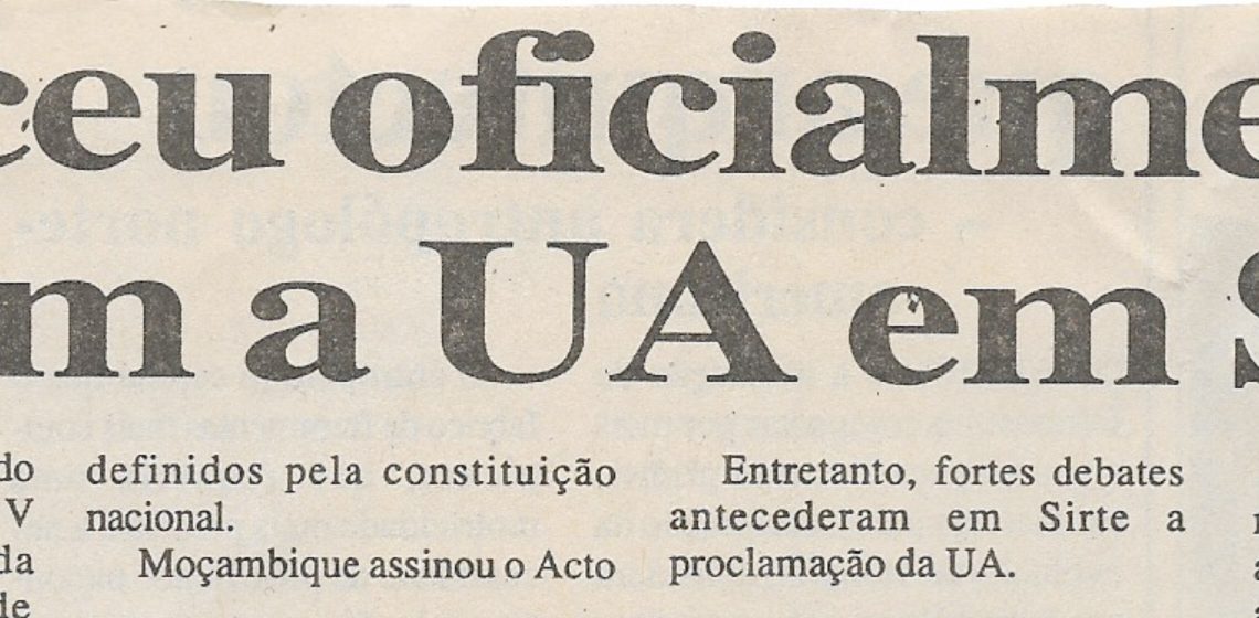 Nasceu oficialmente ontem a União Africana em Sirte – 03 de Março de 2001