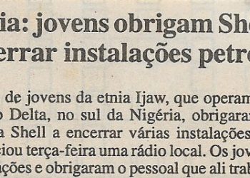 Nigéria: jovens obrigam Shell a encerrar instalações petrolíferas – 01 de Fevereiro de 2001