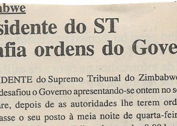 Zimbabwe – Presidente do ST desafia ordens do Governo – 02 de Março de 2001