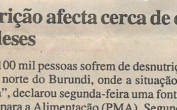 Desnutrição afecta cerca de cem mil burundeses – 31 de Janeiro de 2001