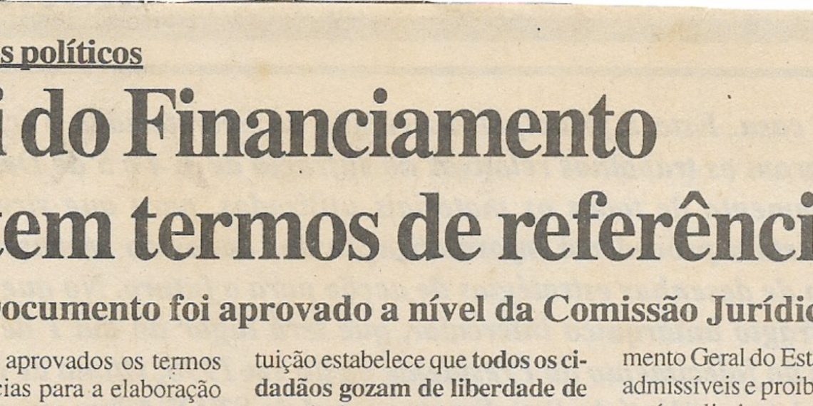 Partidos políticos – Lei do Financiamento já tem termos de referências (Moçambique) – 17 de Maio de 2000