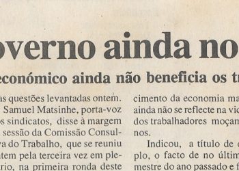 Na Comissão Consultiva do Trabalho – Desempenho do Governo ainda no centro dos debates – 16 de Maio de 2000