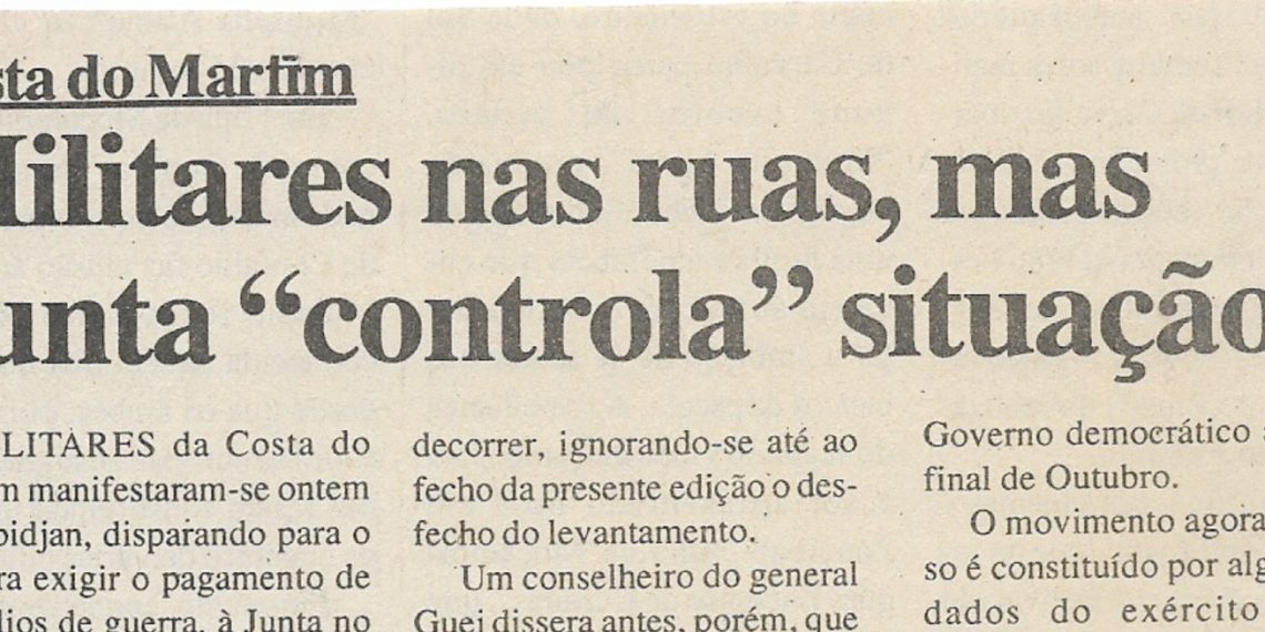Costa do Marfimm – Militares nas ruas, mas Junta “controla” situação – 05 de Julho de 2000