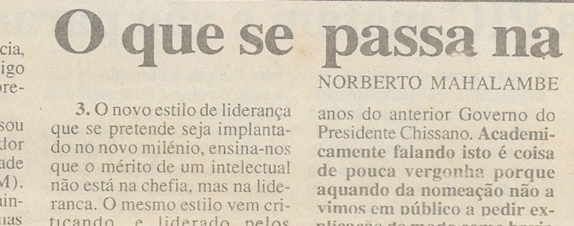 O que se passa na UFICS! – 27 de Março de 2000